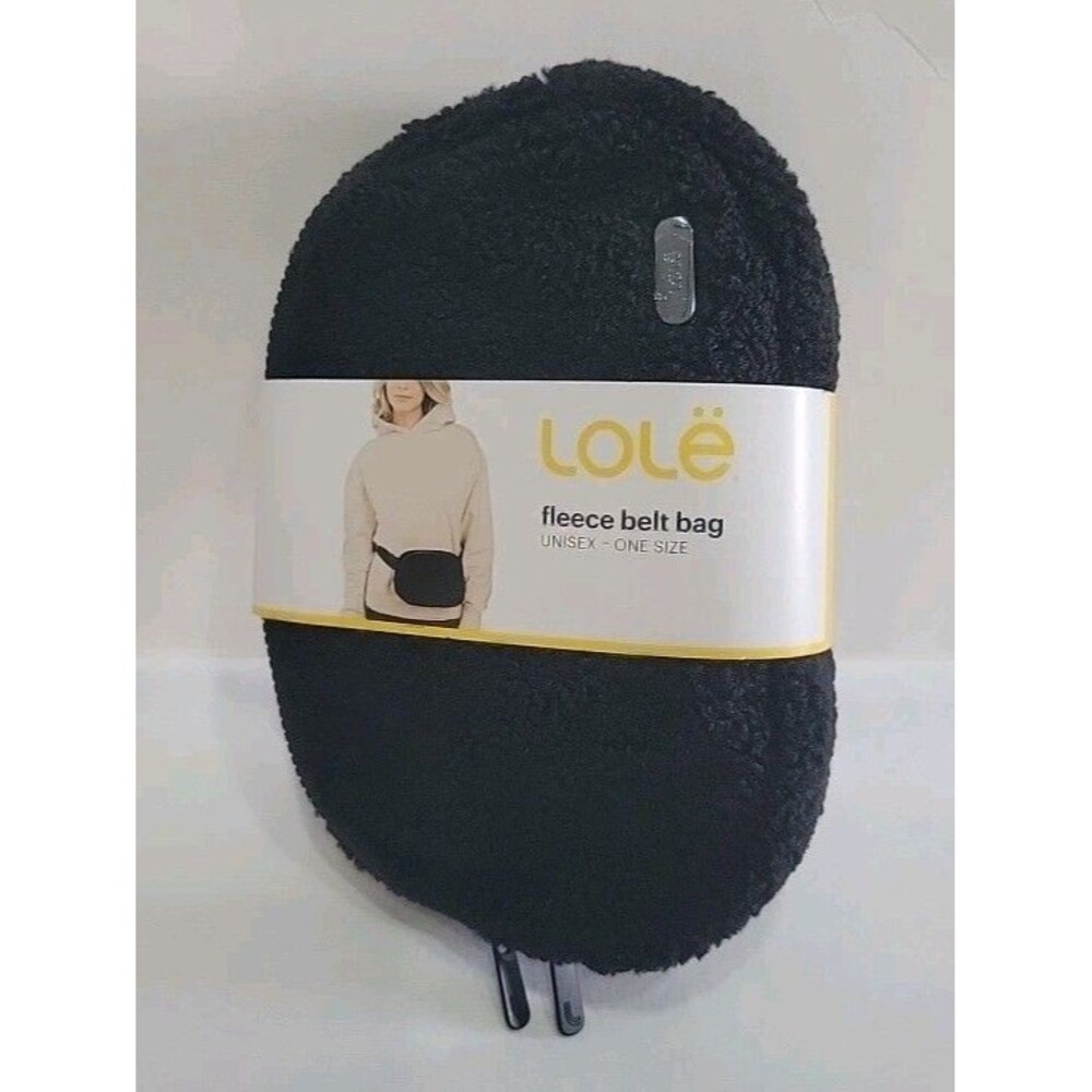 Lole Fleece Belt Bag Black Unisex One Size NWT Waist Pack Crossbody Sling Travel